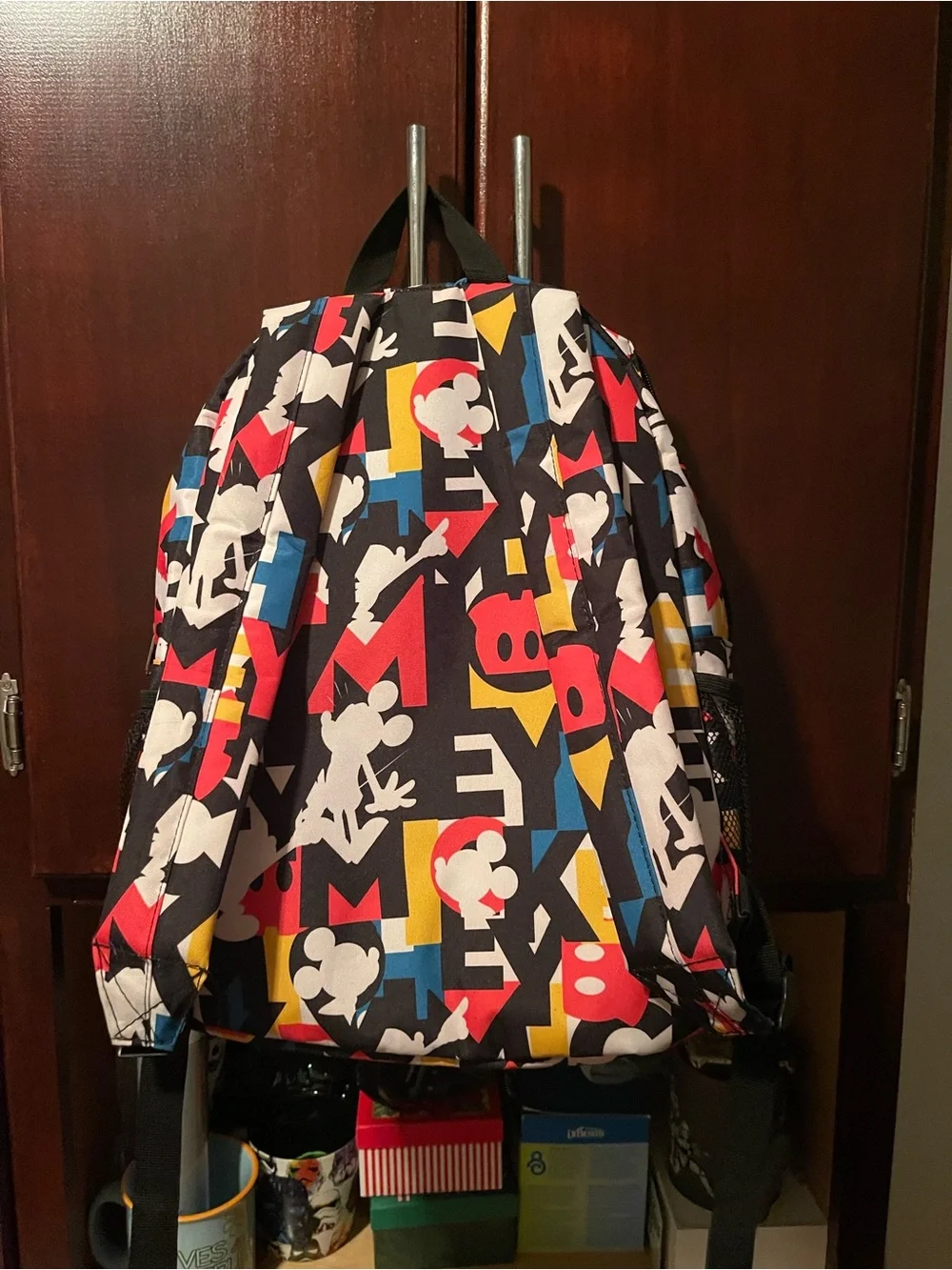 Disney Black Multicolor Mickey Graphic Kids Backpack